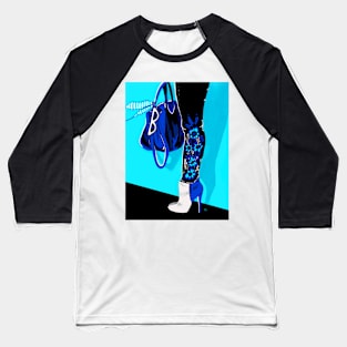 Blue Fashion Boots by Cindy Rose Studio Baseball T-Shirt